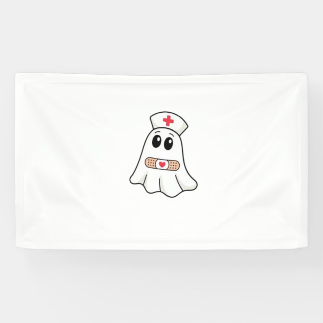Banderoles BOO CREW Ghost Nurse Funny Halloween Essentiel (Horizontal)