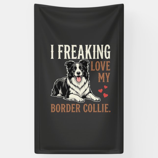 Banderoles Border Collie drôle d'amour de chien (Vertical)