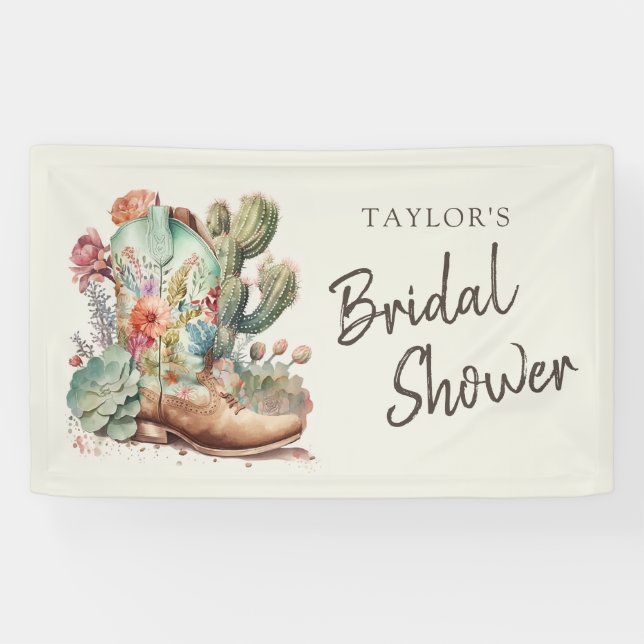 Banderoles Bottes et bulles : Réception de mariage western (Horizontal)