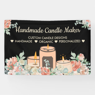 Banderoles Bougie de soja artisanale à l'aromathérapie fleur