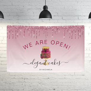 Banderoles Boulangerie Nous Sommes Parties scintillant Ouvert
