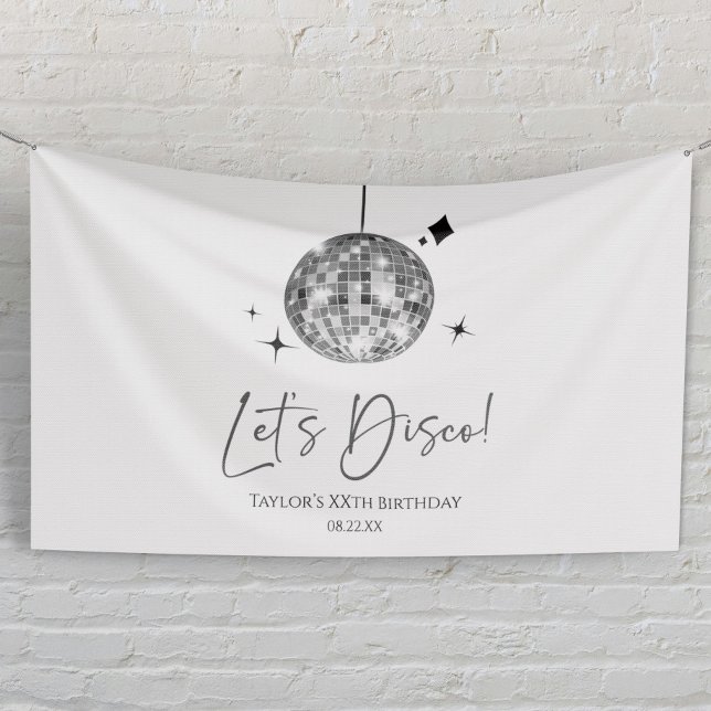 Banderoles Boule disco argentée Faisons la disco Fête d'anniv (Créateur téléchargé)
