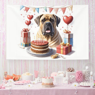 Banderoles Bouledogue anglais Mastiff Anniversaire