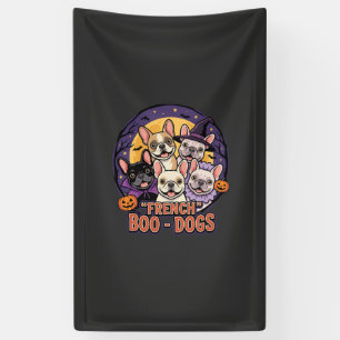 Banderoles Bouledogue français Halloween Boo Dogs Vector