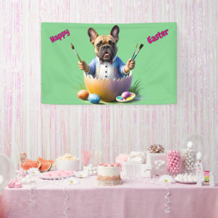 Banderoles Bouledogue français Pâques Œuf French Bulldog