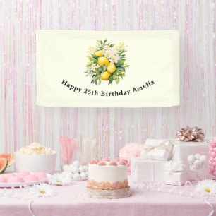 Banderoles Bouquet de citrons avec Anniversaire de fleurs bla