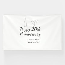 Bouteille de champagne verre nom d'anniversaire 20