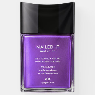 Banderoles Bouteille de vernis à ongles violet chic moderne S