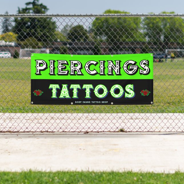 Banderoles Boutique De Tatouage Pleine Personnaliser Attirer  (En situation)