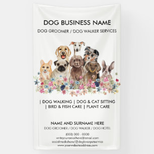 Banderoles Boutique de toilettage de chiens marcheurs marcheu