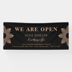 Banderoles boutique en cuir noir