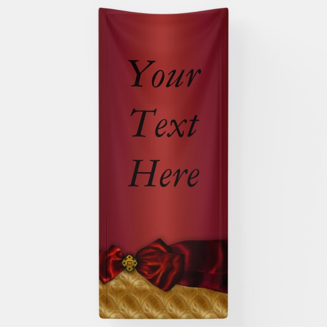 Banderoles Bow rouge or Damask (Vertical)