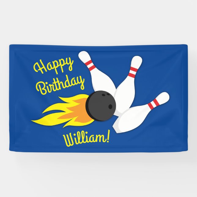 Banderoles Bowling Anniversaire de enfant Party Cute Sports (Horizontal)