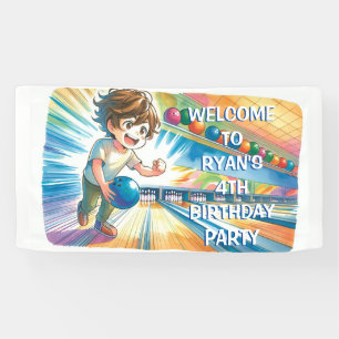 Banderoles Bowling Party Boy's Anime Birthday Welcome
