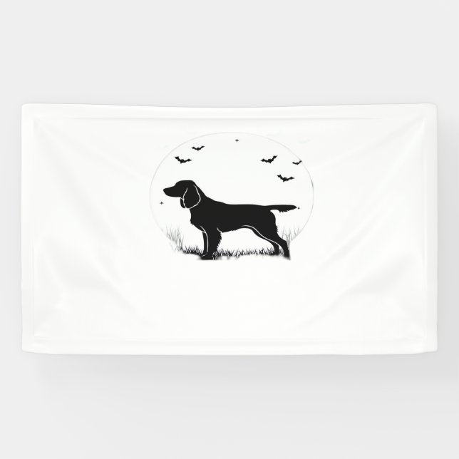 Banderoles Boykin Spaniel Dog - Halloween Moon Silhouette Cla (Horizontal)