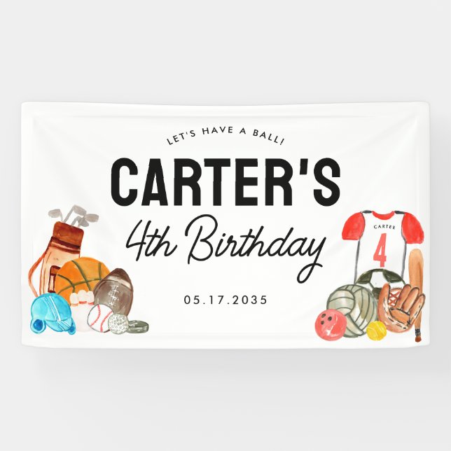 Banderoles Boys Moderne Balles de sport Toutes les étoiles An (Horizontal)