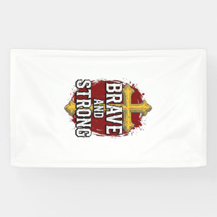 Banderoles Brave et Fort Design de Chemise Vintage Croix_1