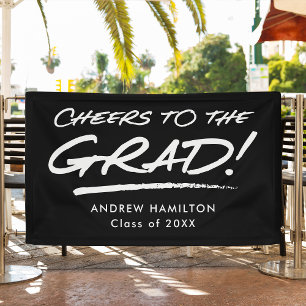 Banderoles Bravo à Grad Black and White Graduation