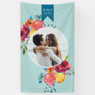 Banderoles Bright Été coloré turquoise Mariage floral