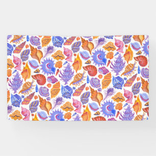 Banderoles Bright tropical seashell, main-drawn