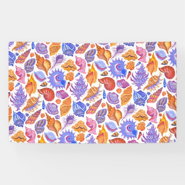 Banderoles Bright tropical seashell, main-drawn (Horizontal)