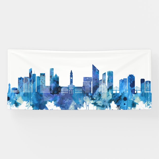 Banderoles Brisbane Australie Skyline Blue (Horizontal)