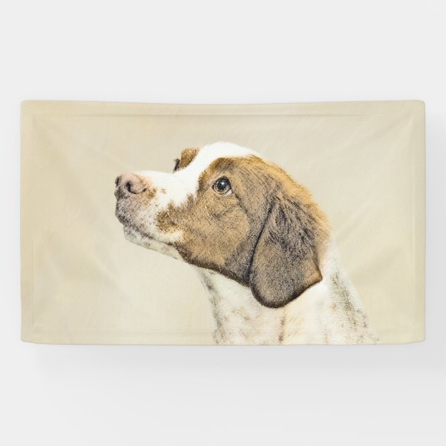 Banderoles Brittany Peinture - Cute Original Chien Art (Horizontal)