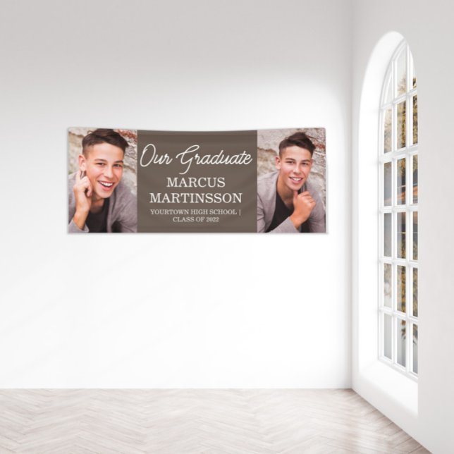 Banderoles Brown 2 Photo Moderne Notre Diplôme (Créateur téléchargé)