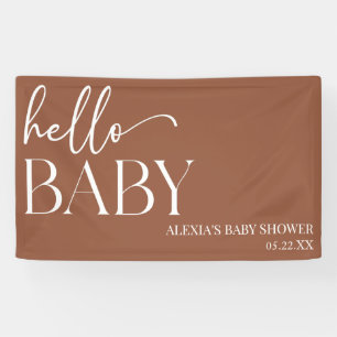 Banderoles Brown Boho Bohemian Hello Baby shower bébé