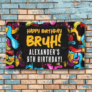Banderoles Bruh Néon Graffiti Hip Hop Street Art Anniversaire
