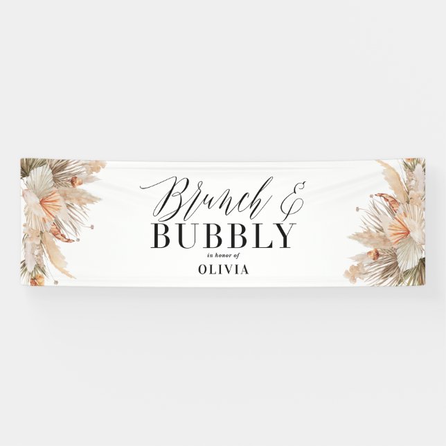 Banderoles brunch et bubbly Bridal douche pampas herbe (Horizontal)