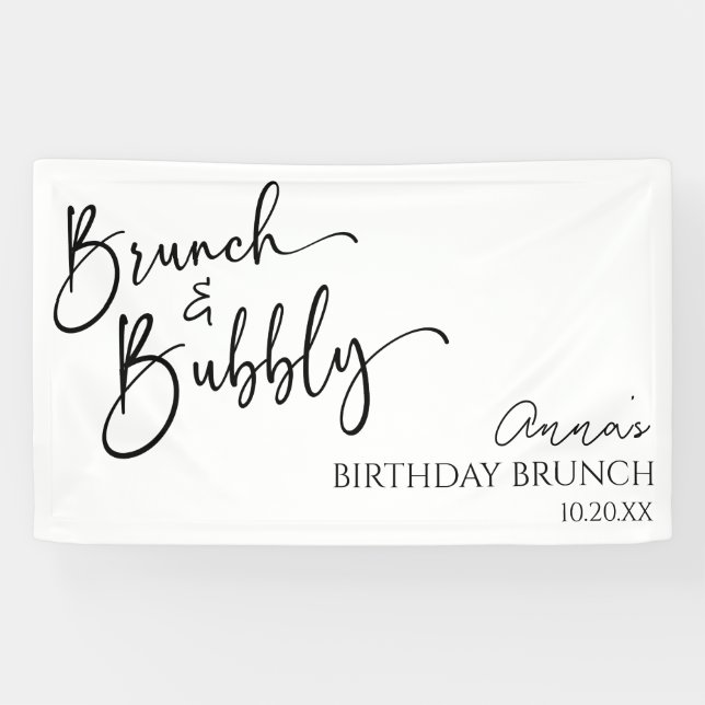 Banderoles Brunch minimaliste et fête d'anniversaire de Bubbl (Horizontal)