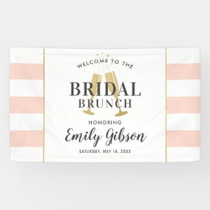 Banderoles Brunch nuptial Blush Pink Champagne Toast Bienvenu
