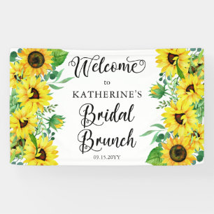 Banderoles Brunch nuptiale Douche Boho Sunflowers Eucalyptu