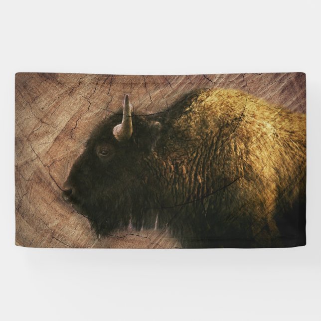 Banderoles Buffalo de bison de bois (Horizontal)