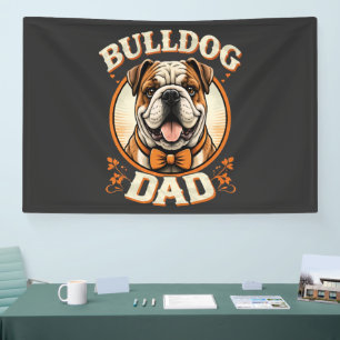 Banderoles bulldog papa – joli bulldog vintage pour la fête d