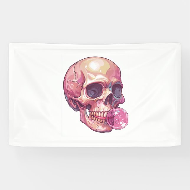 Banderoles Bulle Trouble Crâne - Funny Gum Skeleton (Horizontal)