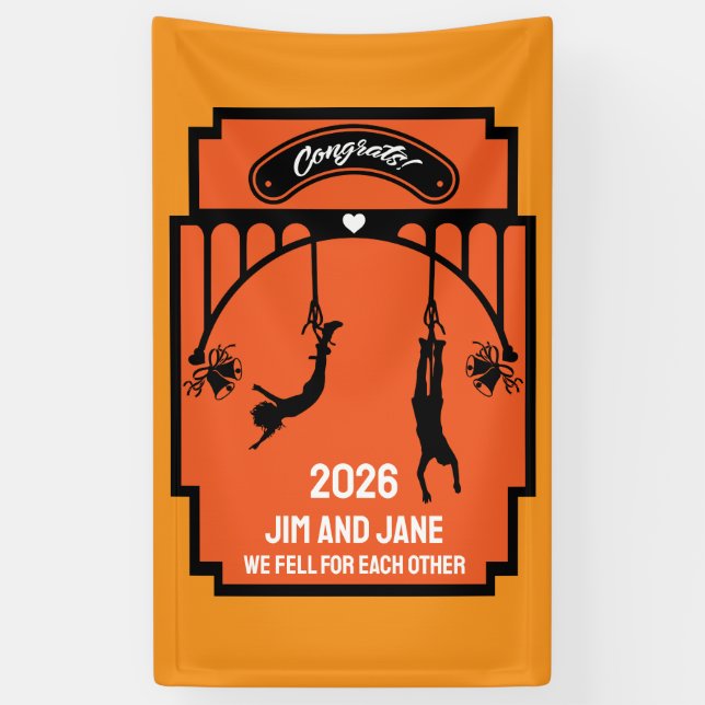 Banderoles Bungee Jumping Mariage cadeau (Vertical)