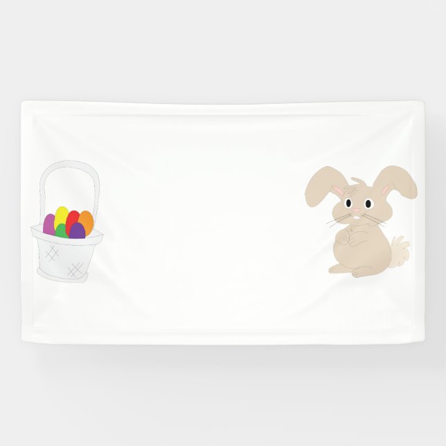 Banderoles Bunny de Pâques avec panier (Horizontal)