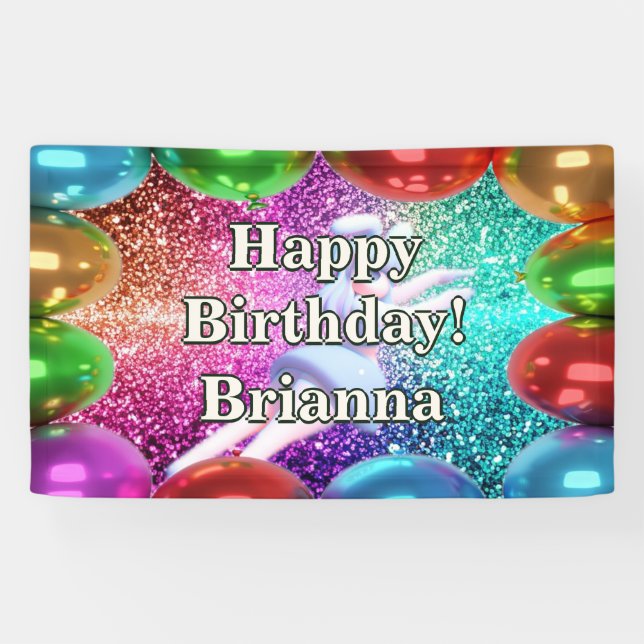 Banderoles Bunny Pom-pom girl personnalisées caractère annive (Horizontal)