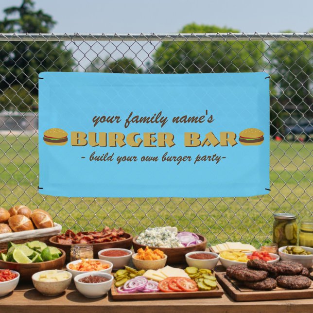 Banderoles Burger Bar Jardin Barbecue BBQ Party Banner (Everything you need for an epic burger bar! )