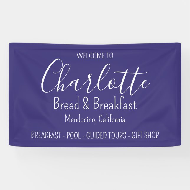 Banderoles Business Bread & Breakfast Modern Simple Purple (Horizontal)