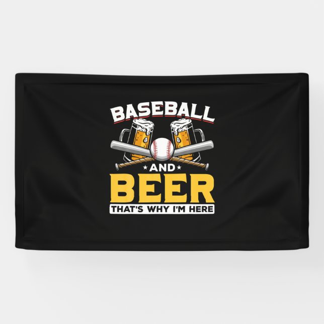 Banderoles Buveur de bière Baseball Humour sur la bière Anniv (Horizontal)