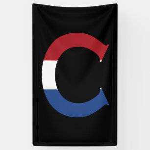 Banderoles C Monogramme superposé sur le drapeau de la LND su