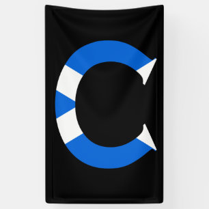 Banderoles C Monogramme superposé sur le drapeau écossais (v)