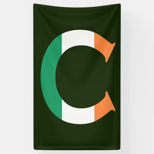 Banderoles C Monogramme superposé sur le drapeau irlandais (v (Vertical)