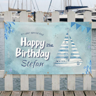 Banderoles Cabana Sail Nautical Birthday Banner