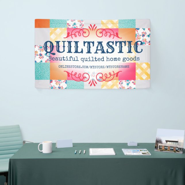 Banderoles Cabine d'exposition rose patchwork quilt quilt (Salon professionnel)