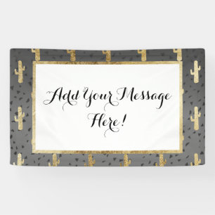 Banderoles Cactus d'or sur le gradient chic moderne de