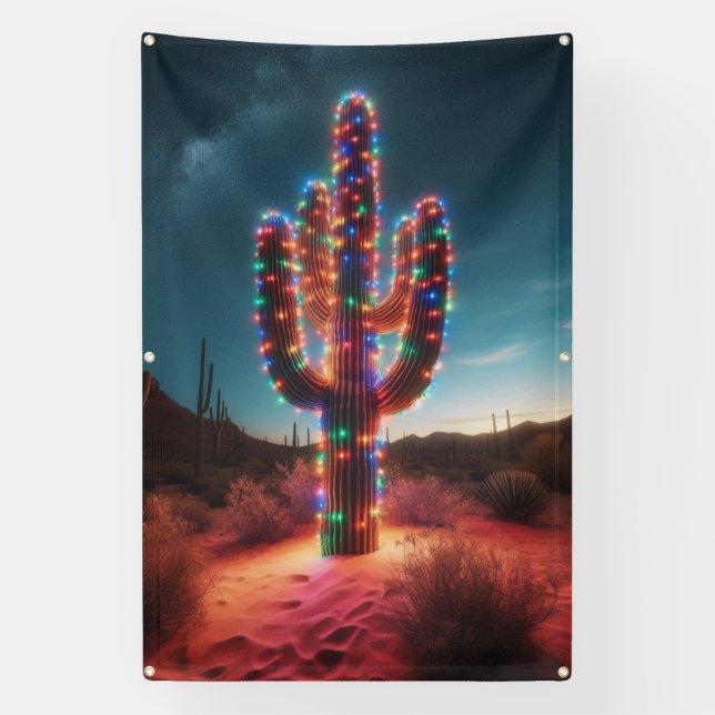 Banderoles Cactus du désert du sud-ouest de Noël (Verticale)